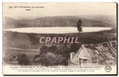 O Lago de Issarles — Vista panorâmica — Les Hautes-Cévennes Illustrées n°1623