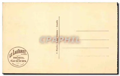 Zakręty Galibier i skała Wielkiego Galibier — Przełęcz Lautaret (2.056 m.) — wydawca nieznany, numer seryjny 8120.9 — Rewers