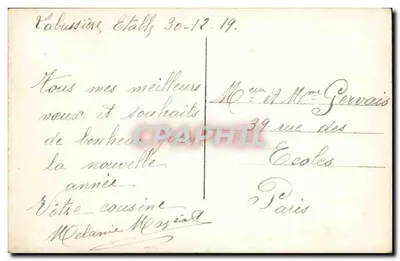 Mulher com casaco de pele — Boa Ano — DIX PARIS 2321 — Verso