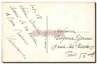 Fille tenant un bouquet — Nombres baisers et vœux de Bonne Année — DIX 1038/3 — Verso