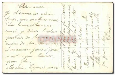 Panais w koszyku — ozdobiony różowym sznurem — wydawca M. n° 119B — Rewers