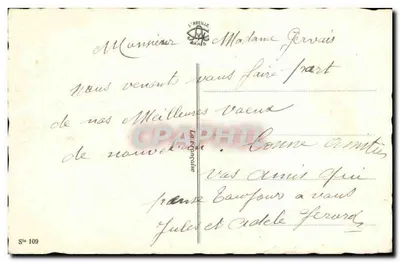 Mistral — Bukiet wrzosu z różowym sznurem — L'ABEILLE, Paryż, seria 109 — Rewers