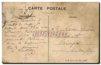 Paris — Rue de Rivoli e Jardim das Tuileries — C.M. Jorel, n°1132 — Verso