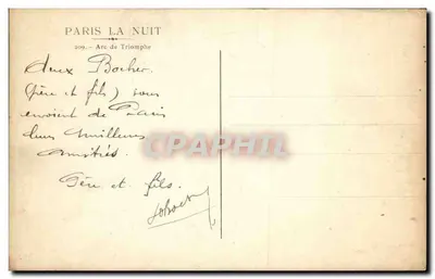 Arc de Triomphe — widok nocny — Paris La Nuit, n° 209 — Rewers