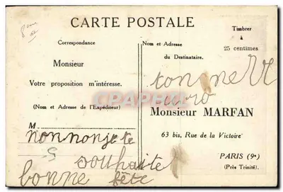 PARIS - Gare Saint-Lazare, Strona Cour du Havre i Rue d'Amsterdam — wydawca nieznany — Rewers