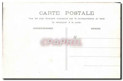 Paryż - Gare Saint-Lazare — widok budynku z zegarem i napisem 'DUVA' — wydawca nieznany — Rewers