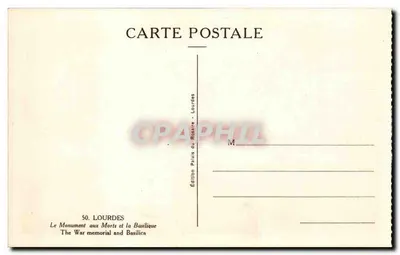 Lourdes — Pomnik Upamiętnienia i Bazylika — Wydawnictwo Pałacu Rossire — Rewers