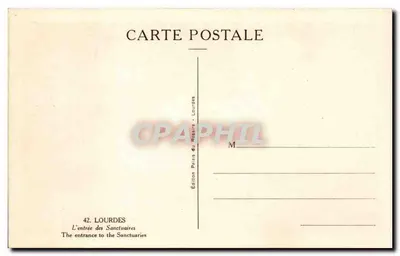 Lourdes — A entrada dos Santuários — Edição Paris do Rosário — Verso