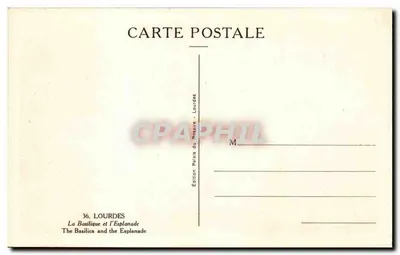 Bazylika i esplanada — Lourdes — Wydawnictwo Palais du Rossaire — Rewers