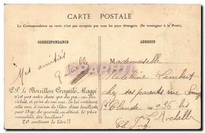 Paris - Fontaine Cuvier — editor desconhecido, número de série não visível — Verso