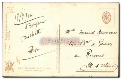 Zawsze myśl o zagubionym dziecku — Wielka Wojna Europejska 1914-1916 — Wydawnictwo Patriotyczne — Rewers