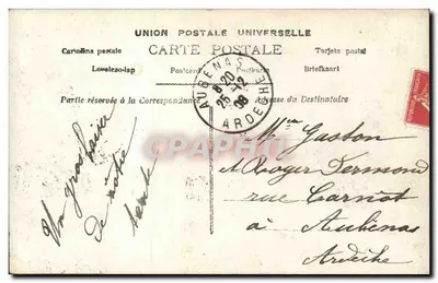 Rodzina dekorują kominek — Wesołych Świąt — DOL n°168 — Rewers
