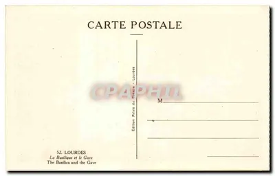 Lourdes — A Basílica e o Gave — Edição Pains du Gave, n°52 — Verso