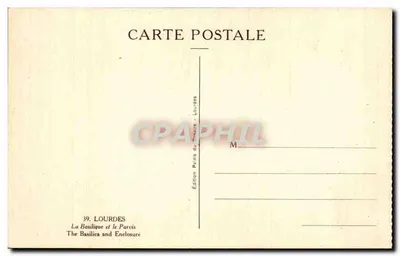 La Basilique et le Parvis à Lourdes — Édition Paris du Parvis — Verso