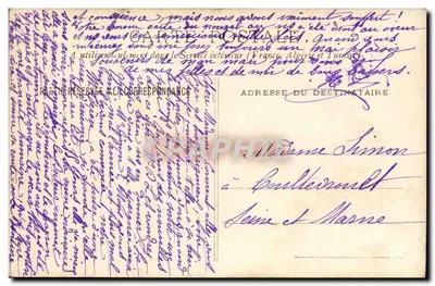 Pastoralny krajobraz z pasterzem i bykami — Paryż, 1907 — wydawca nieznany — Rewers