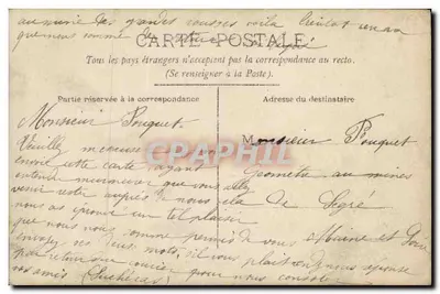 Mulher em vestido com babados segurando uma carta — Boa Festa — Circe, n° 4442 — Verso