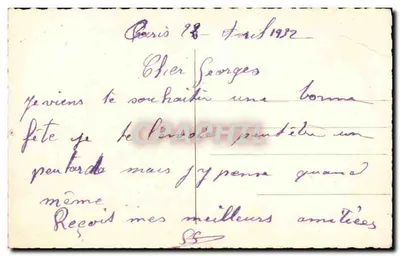 Młoda kobieta z bukietem róż — Szczęśliwego dnia — Ray Noëper, nr 3406 — Rewers
