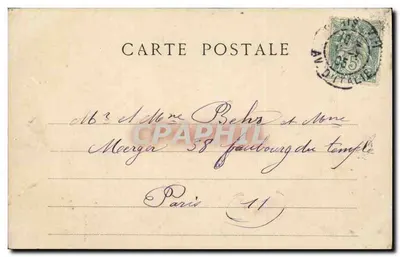 Muchacha sosteniendo un ramo de flores — Editor Le Bon, París — Reverso