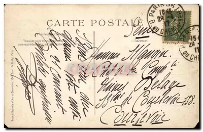 Paris Bilhete postal antigo Montmartre Restaurante Monico 66 rue Pigalle — Verso