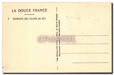Gorges van Cians — Frankrijk — Éditions d'Art Yvon, Parijs — Achterkant