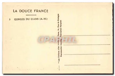 Gorges du Cians — Francja — Wydawnictwo Yvoh, Paryż — Rewers