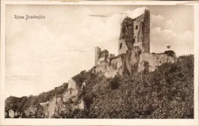 Ruínas de Drachenfels — ruínas medievais em rochedos — Steingel & Co., Dresden