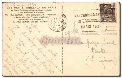 Place Ed. Rostand — Rue Soufflot — Panthéon — wydawca Mona — Rewers