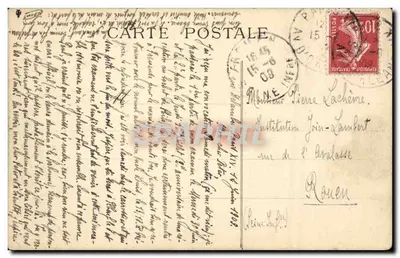 Paryż — Hotel de Ville — widok z mostem i łodzią — Rewers