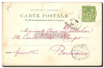 De Porte Saint-Denis — Parijs — uitgever S. & C. a D. 10000 — Achterkant