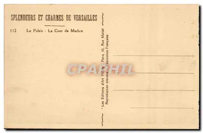 El Palacio - La Corte de Mármol — Las Splendores y Encantos de Versalles, n°112 — Reverso