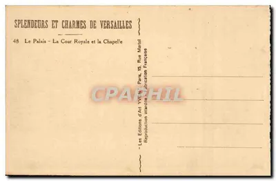 Palácio Real - A Cour Real e a Capela — Les Éditions d'Art Yvart, Paris — Verso