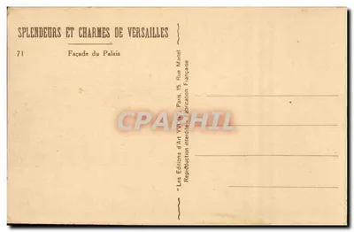 Fasada Pałacu — Versailles — Éditions d'Art Yvon — Rewers