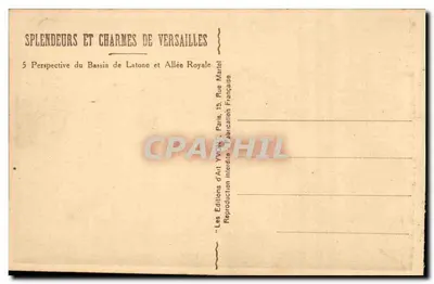 Bassin de Latone e Allée Royale — Versailles — Éditions d'Art Yvain — Verso