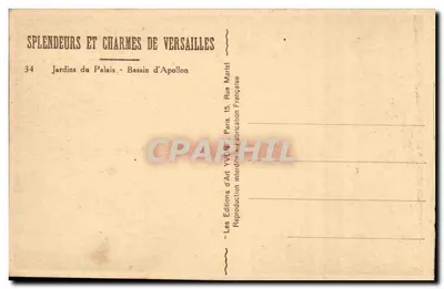 Versailles — Jardins du Palais - Bassin d'Apollon — Les Éditions d'Art YVC, Paris — Verso