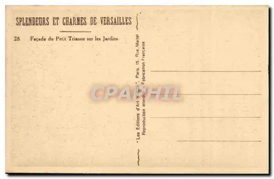 Façade du Petit Trianon — Versailles — Éditions d'Art Yvonn — Verso