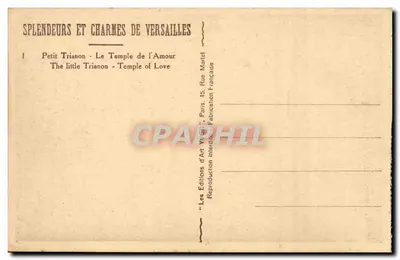 Petit Trianon - O Templo do Amor — Les Éditions d'Art Yvigny, Paris — Verso