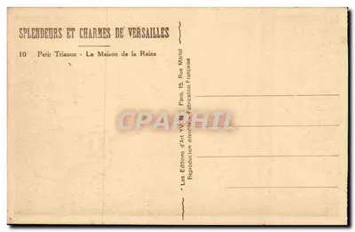 Mały Trianon — Dom Królowej — Versailles — Éditions d'Art Yvain — Rewers