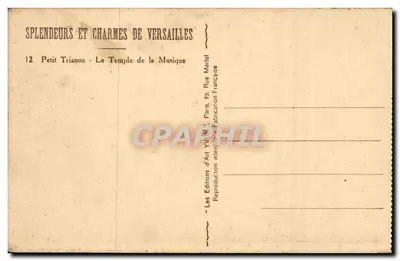 Pequeño Trianon — El Templo de la Música — Les Éditions d'Art Yvan, París — Reverso