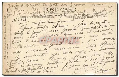 Kotłownia w kwietnym zakątku — Inter-Art Co., Florence, Hants — seria 'Artystyczna' N° 1192 — Rewers