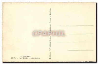 Święta Jama — Lourdes — Wydawca: Pyrénées-Océan, n° 825 N — Rewers