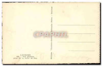 Lourdes — Ogólny widok z drogi z Pau — Wydawnictwo Labouche Frères — Rewers