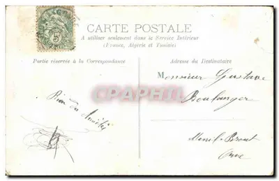 Bilhete postal antigo Fantasia Flor Rosa (em relevo) — Verso