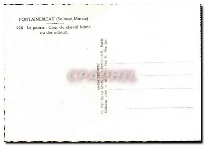 Fontainebleau — Palacio - Patio del caballo blanco o de los adioses — André Léconte — Reverso