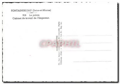 Fontainebleau (Seine-et-Marne) — Estudio del Emperador — Ediciones de Arte Guy — Reverso