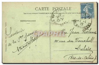 PARIS - O Panteão — Construído sobre os planos de Soufflot — T.M.K. — Verso