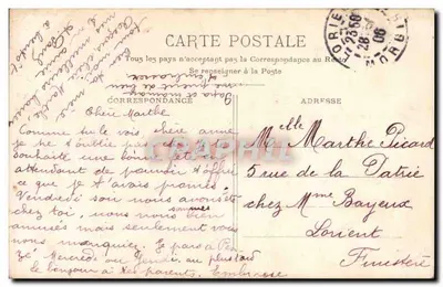 Młoda kobieta z bukietem lilii — Szczęśliwego dnia — FK Paris, n°194 — Rewers