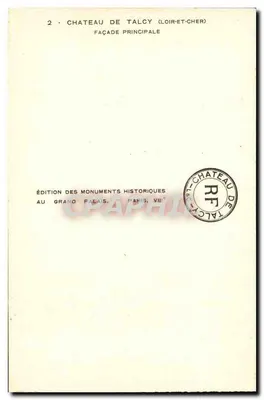 Castelo de Talcy — Fachada principal — Édition des Monuments Historiques, Paris VIII — Verso