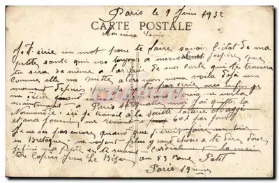 Paris — O Palácio Real — F. F. PARIS n°67 — Verso