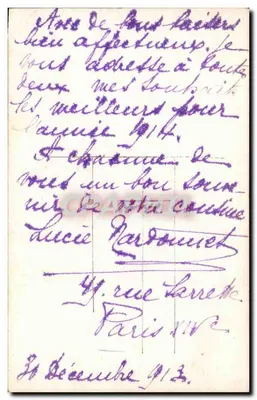 Kobieta w pelerynie — Szczęśliwy Nowy Rok — Rewers