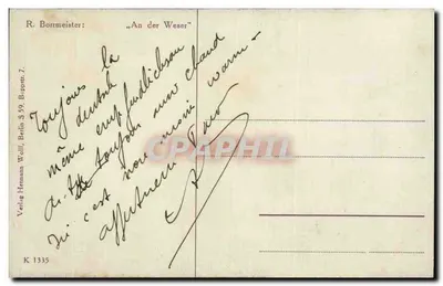 Na Weser — R. Bormeister — Verlag Hermann Wolff, Berlin S 59, Bopputt 7 — Verso